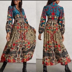 ANTHROPOLOGIE Bhanuni Ronika maxi dress NWOT sz 8